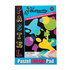 Butterfly A4 160gsm Pastel Board Pad, 20 Sheets